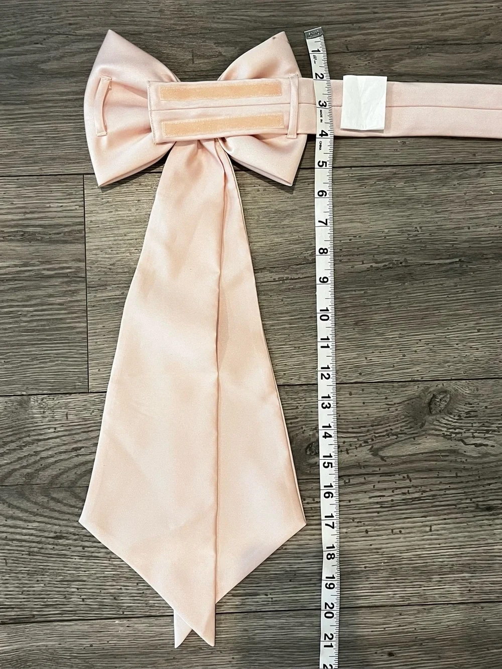 David’s Bridal Satin Flower Girl Sash with Back Bow Petal Blush Pink Wedding